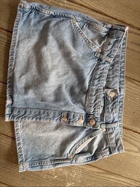 Free people Light Wash Denim Mini Skirt
